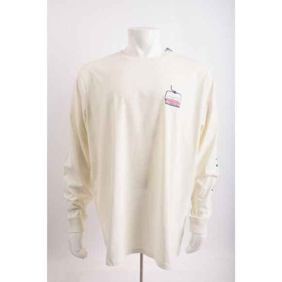 Vineyard Vines Mens T-Shirt Ski Lift Winter Martha's Vineyard XXL White L/S NWT - Picture 2 of 6